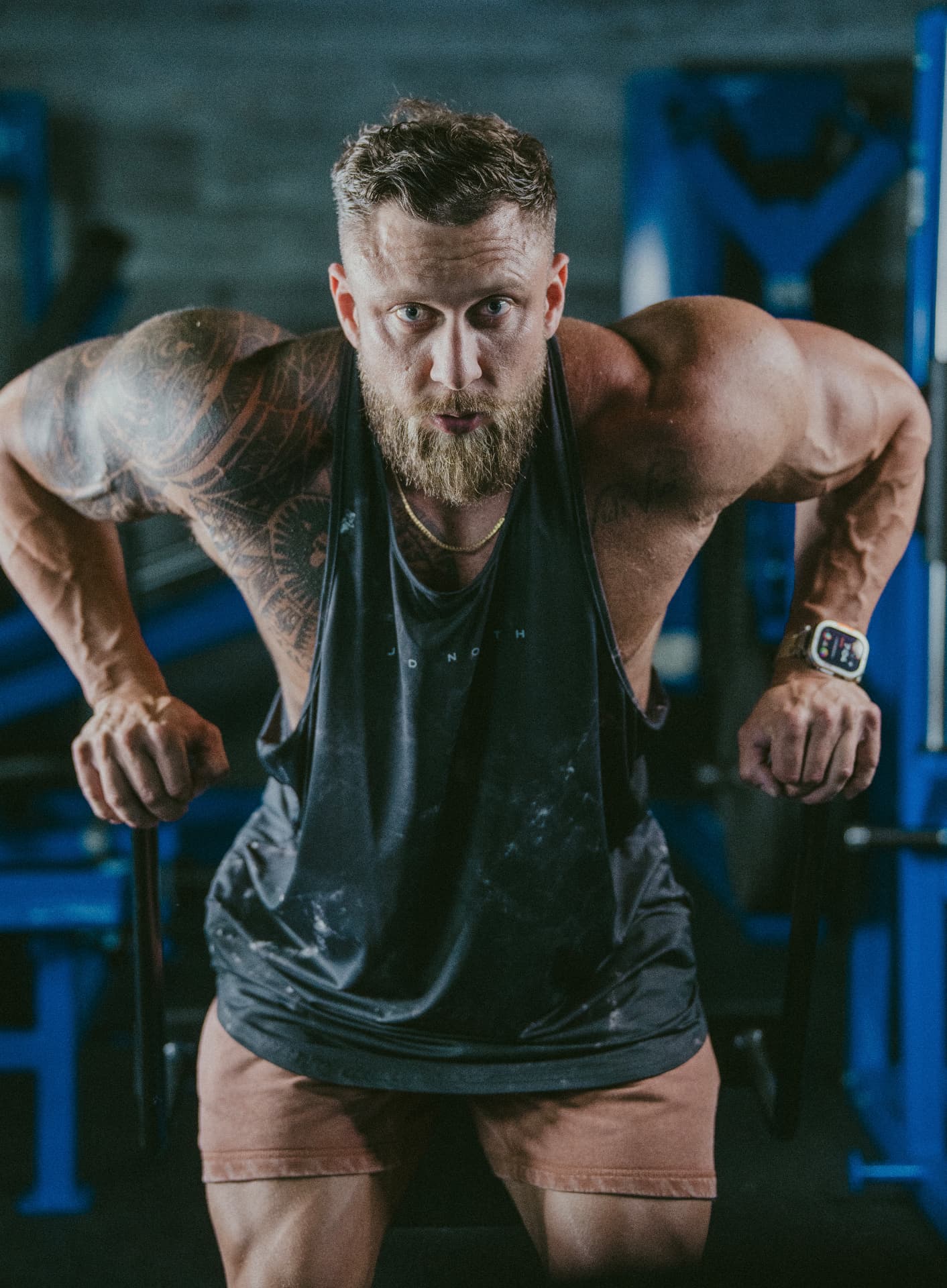 Vaughn Vanderham training hard on the gym floor at TeamYou HQ