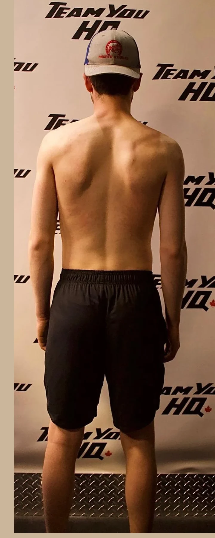 TeamYou HQ client 10 back view before transformation