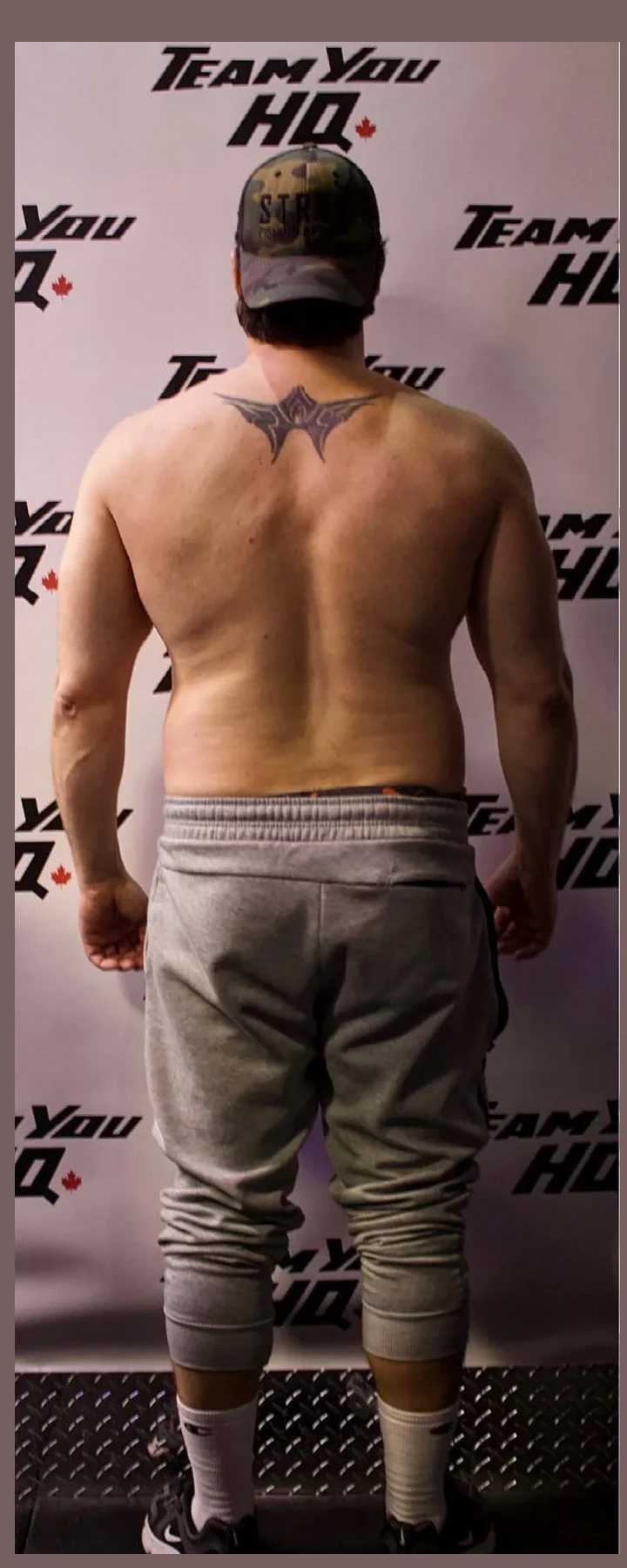 TeamYou HQ client 15 back view before transformation